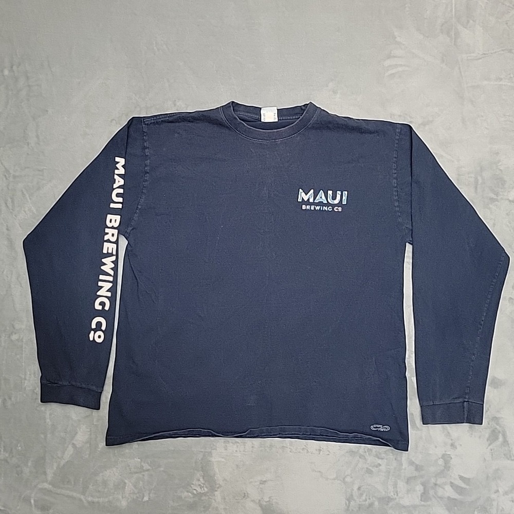 Crazy Shirts Maui Brewing‎ Co Shirt Men XL Navy Long Sleeve Sea Turtle Graphic